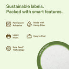 Avery Printable Rectangle Hemp Labels with Sure Feed Technology, 2/3" x 3-7/16", Off-White, Laser & Inkjet Compatible, 1200 Total, Great for Product Branding, Packaging, and More 1,200 Labels