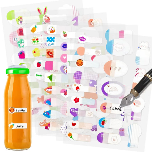 106PCS Waterproof Name Tag Stickers,Dishwasher Safe Labels,Label Stickers for School Supplies,Labels for Daycare Clothes Write-on Name Labels 6 style