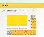 HouseLabels Compatible with Zebra, 1" Core, Yellow, 2.25" x 1.25" 4 rolls