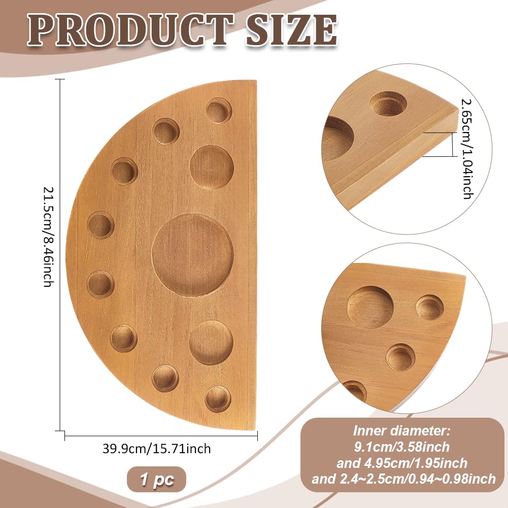 BENECREAT Wooden Cork Display for Blantons, Half Moon Shape Cork Holder, Wooden Display Stand with 8 Holes for Whiskey Stopper Collection Home Bar Decor
