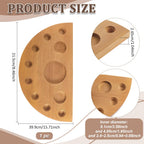 BENECREAT Wooden Cork Display for Blantons, Half Moon Shape Cork Holder, Wooden Display Stand with 8 Holes for Whiskey Stopper Collection Home Bar Decor