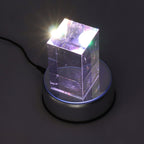 Rotating Display Stand, 360 Degree Light Colorful Crystal Base Cup Turner, Revolving Display Stand, 80 Seconds Per Lap, for Glass Art Gifts