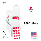 ChromaLabel red dot stickers, 1/4 inch small round color coding labels, mini circle stickers for inventory, classroom, office, chart use