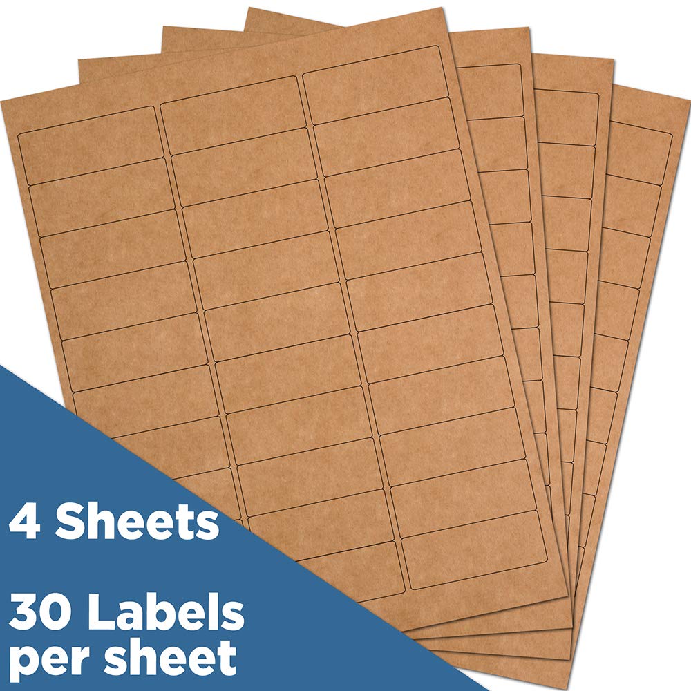 JAM PAPER Return Address Labels - Standard Mailing - 1 x 2 5/8 - Brown Kraft - 120 Shipping Labels/Pack 2 5/8" x 1" Labels