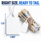 EasyTwelve Price Tags with String Attached, 1000 White Tags, 1.75 x 1.09 in