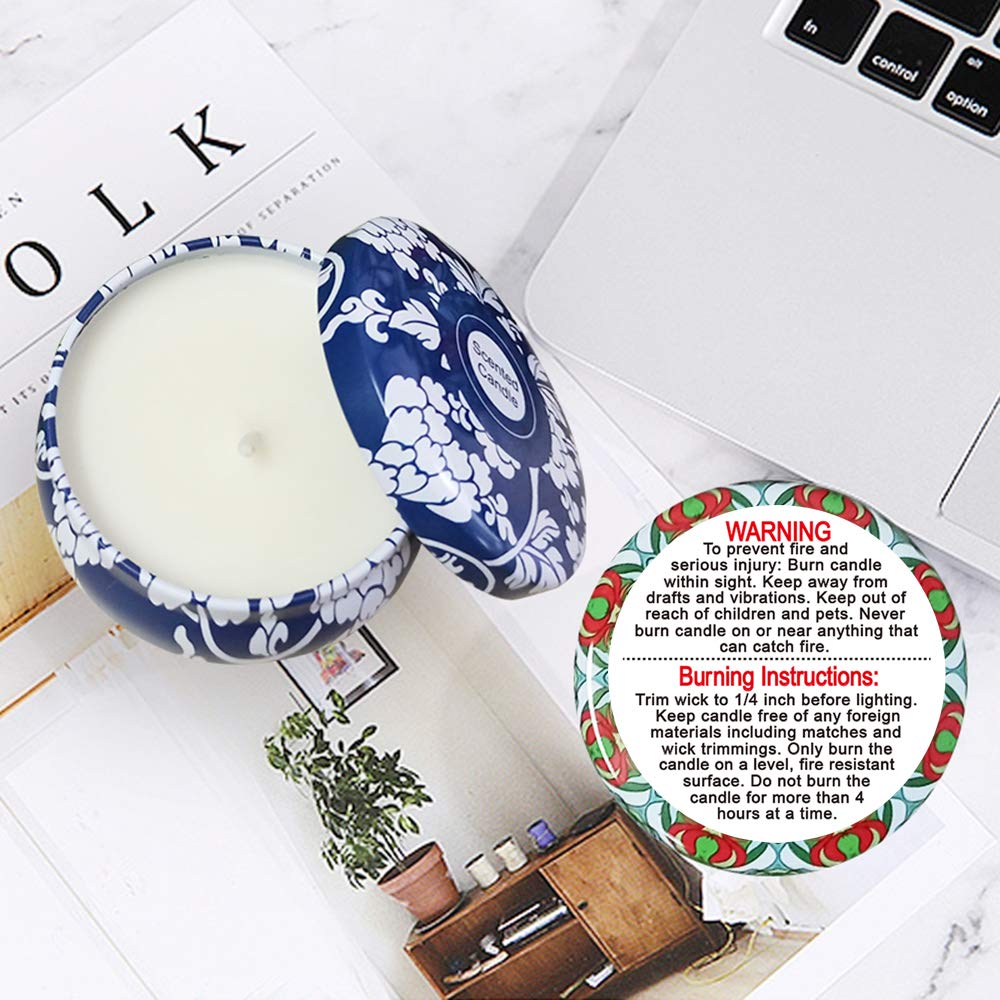 Set of 500 waterproof candle warning labels for soy wax candle jars, made by Pop Resin, with 1.5-inch sticker decals for safety.