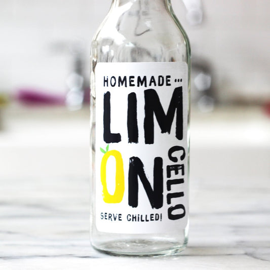 Limoncello Labels - Retro Design. 3" x 2" - 18 / Package