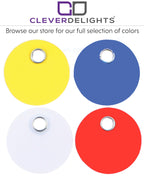 CleverDelights White 1" Round Plastic Tags - 100 Pack