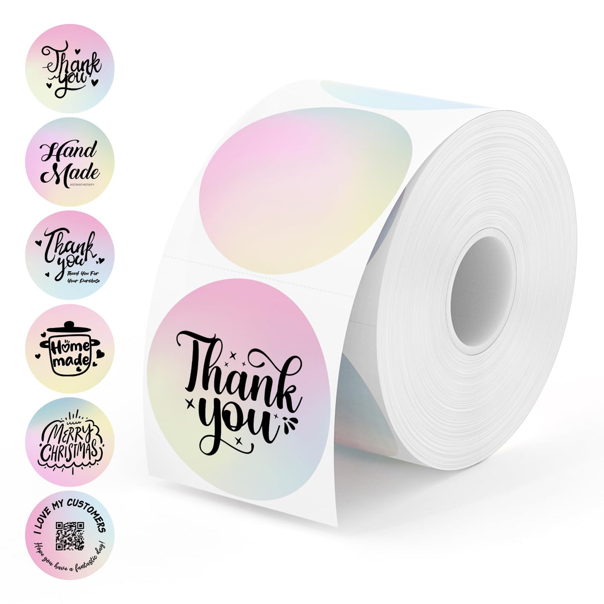 MUNBYN 2 Inch Circle Thermal Sticker Labels and Bluetooth Thermal Label Printer