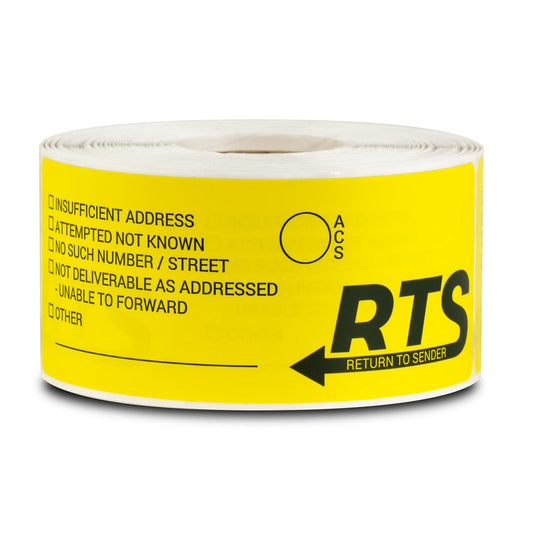 Return to Sender Sticker (4 x 1.5 inch, Yellow - 300 Labels) Return to Sender Labels with Customization Space ACS Insufficient Address, Attempted Not Known - Not Deliverable as Addressed 1PK