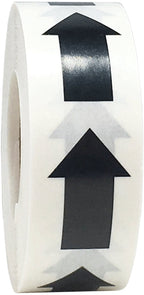 Black color coding arrow labels , 1 x 5/8 inch adhesive stickers for inventory organization, 500 total.