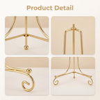 10 Pack 8 Inch Plate Stands for Display, Gold Iron Easel Holders for Photos