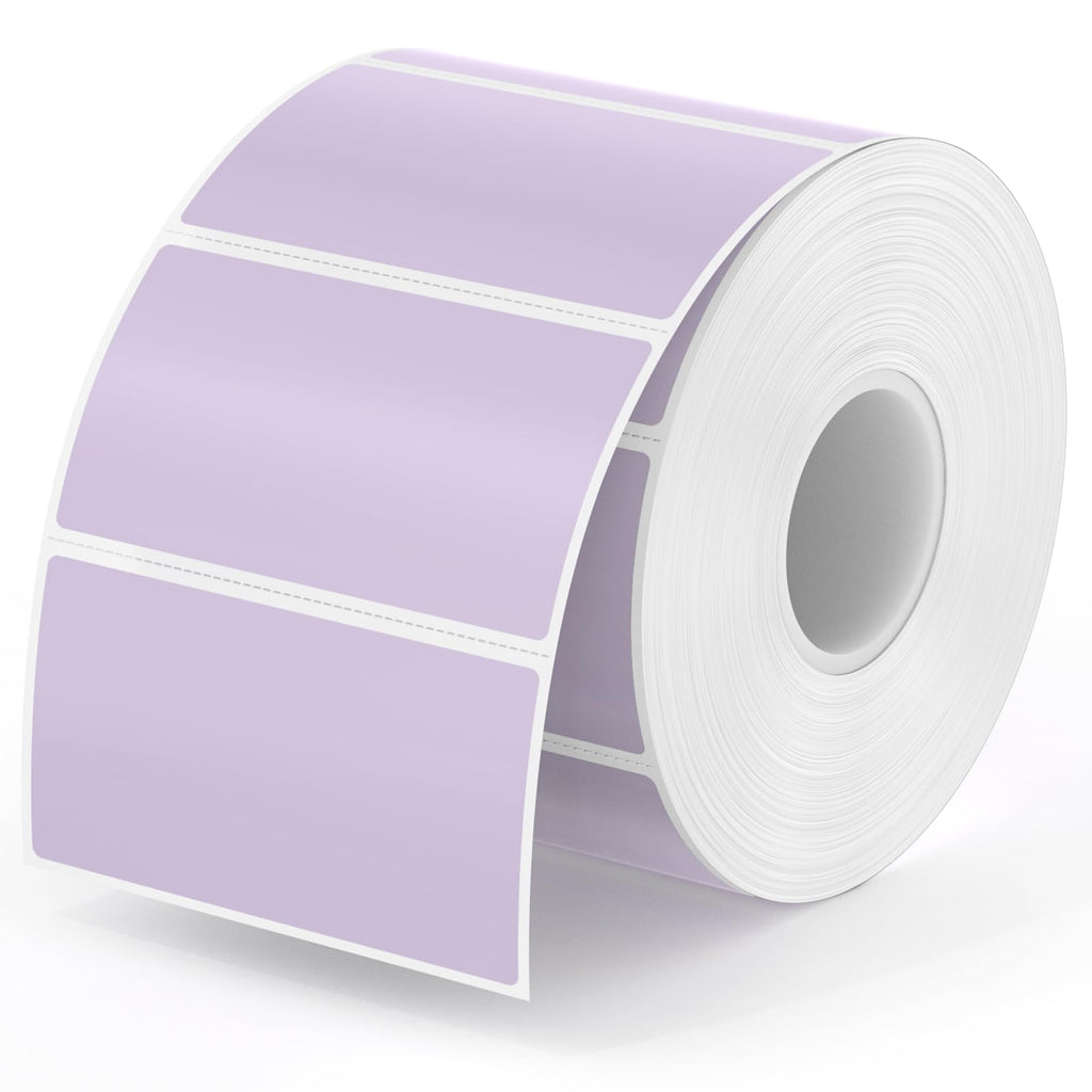 MUNBYN Label Holder for Rolls and Fanfold Labels+2.25"x1.25" Purple Thermal Sticker Labels