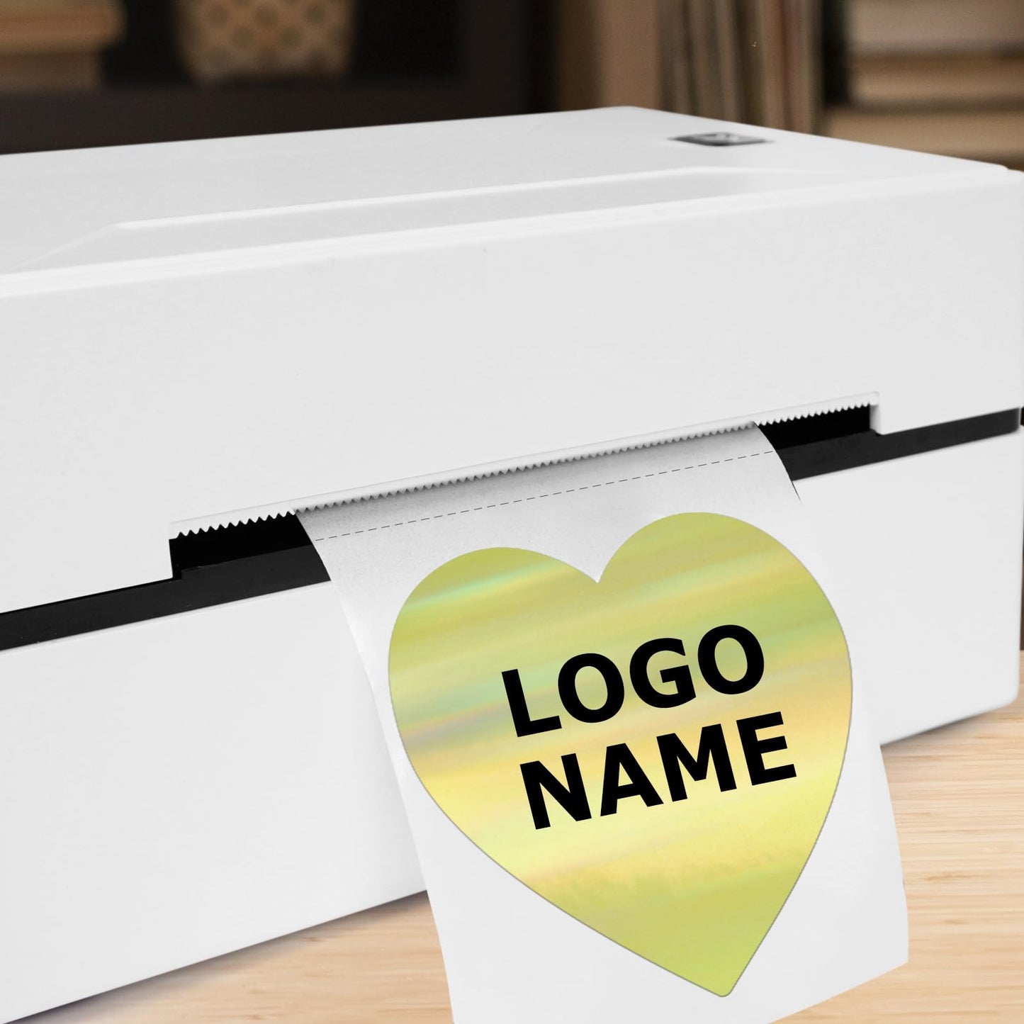 Gold Thermal Labels Vinyl 3 Inch Self-Adhesive Holographic Direct Printable Address Stickers Roll Waterproof Printer Decals for QR Code DIY Name Tag 200 PCS Holographic Gold