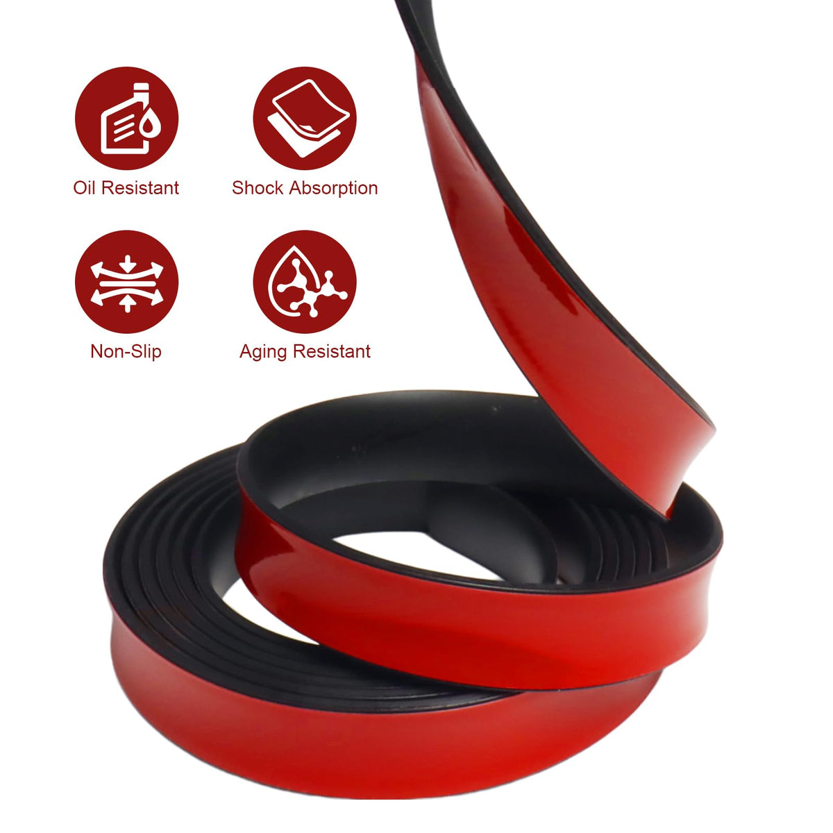 Rubber Strips with Adhesive Backing, 2" W x 1/16" T x 10' L Solid Neoprene Rubber Sheets, Rolls & Strips for DIY Warehouse Flooring, Gasket, Pads, Padding, Matting, Crafts Protection 2" Wide x 1/16" Thick x 10' Long