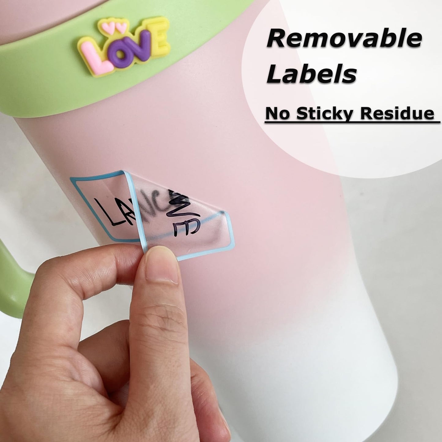 Waterproof Water Bottle Labels - 280PCS Name Labels Daycare Removable Label Stickers with Maker for Jars Food Containers Storage Bins (Clear - 280PCS) Clear - 280PCS