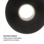 3M Scotchrap Vinyl Corrosion Protection Tape 50, Unprinted, 1 Roll, 1 in x 100 ft, Black, Flame Retardant, UV-Resistant