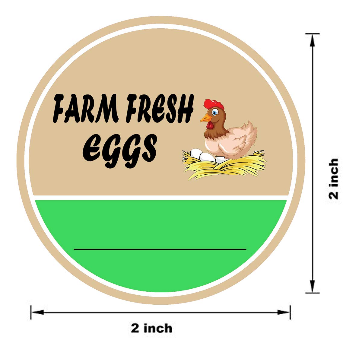 reMarkable Farm Fresh Eggs Stickers, 2 Inch Round - 500Pcs, Egg Carton Labels