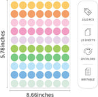 1610 PCS Colored Dot Stickers 3/4" Round Circle Color Coding Labels Macaron