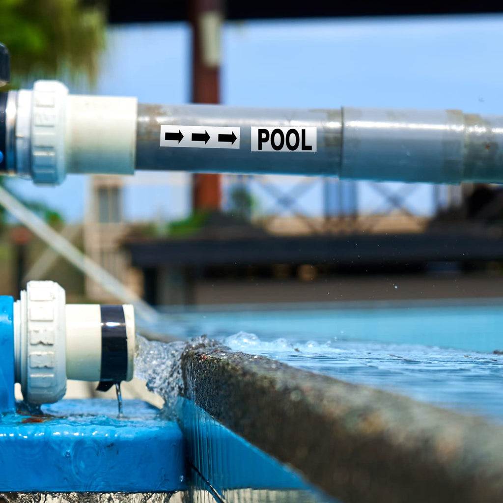 Jutom 2500 Pcs Pool Equipment Identification Label Sticker, White