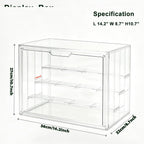 Mini Greenhouse Clear Pastry Display Case, 14.2" L x 8.7" W x10.7 H 3‑Tier Countertop Bakery Display Cabinet with Flip , Clear Dessert Holder for Bread, Pastries, Coffee Pods, Kitchen Supplies 14.2" L x 8.7" W x 10.7 " H 1