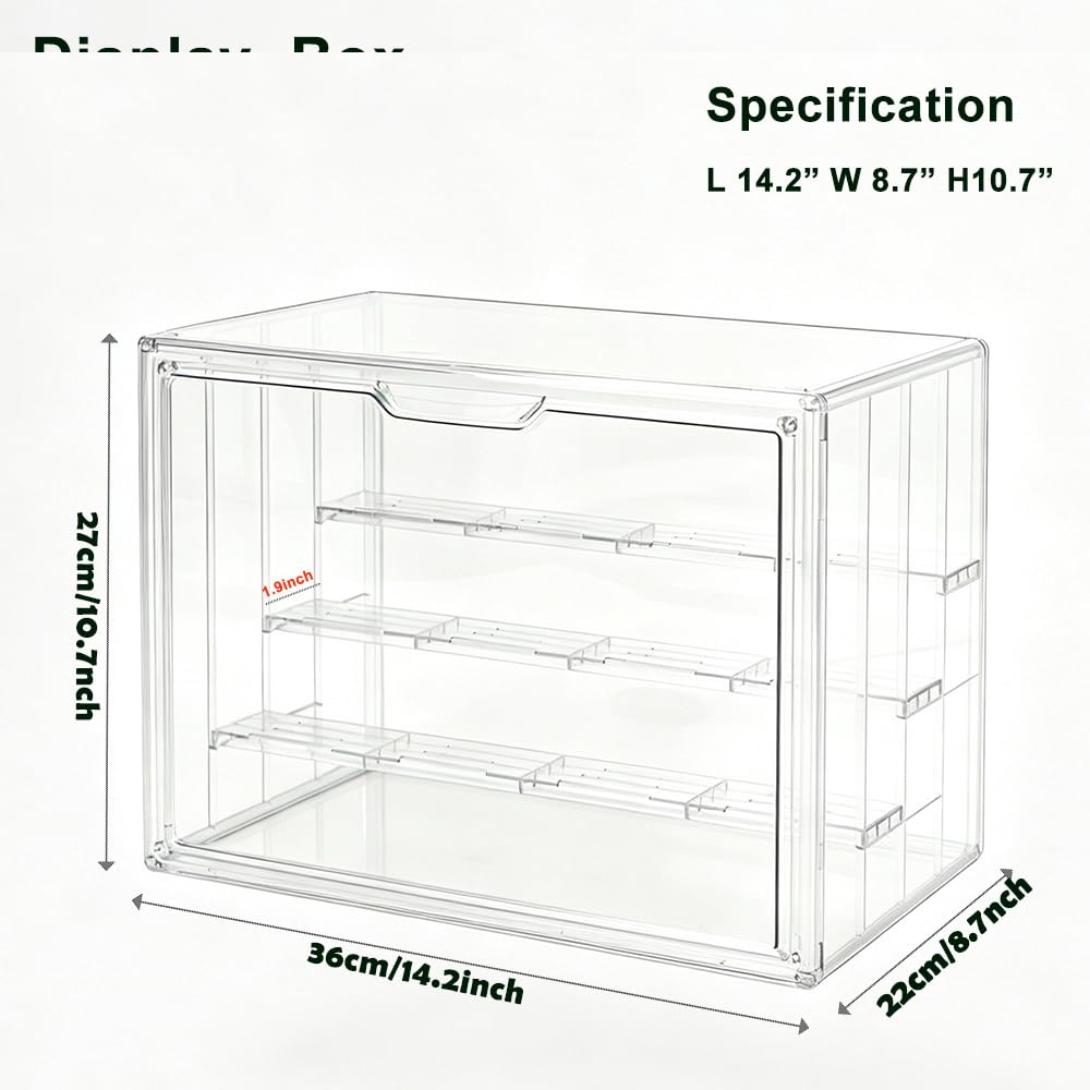 Mini Greenhouse Clear Pastry Display Case, 14.2" L x 8.7" W x10.7 H 3‑Tier Countertop Bakery Display Cabinet with Flip , Clear Dessert Holder for Bread, Pastries, Coffee Pods, Kitchen Supplies 14.2" L x 8.7" W x 10.7 " H 1