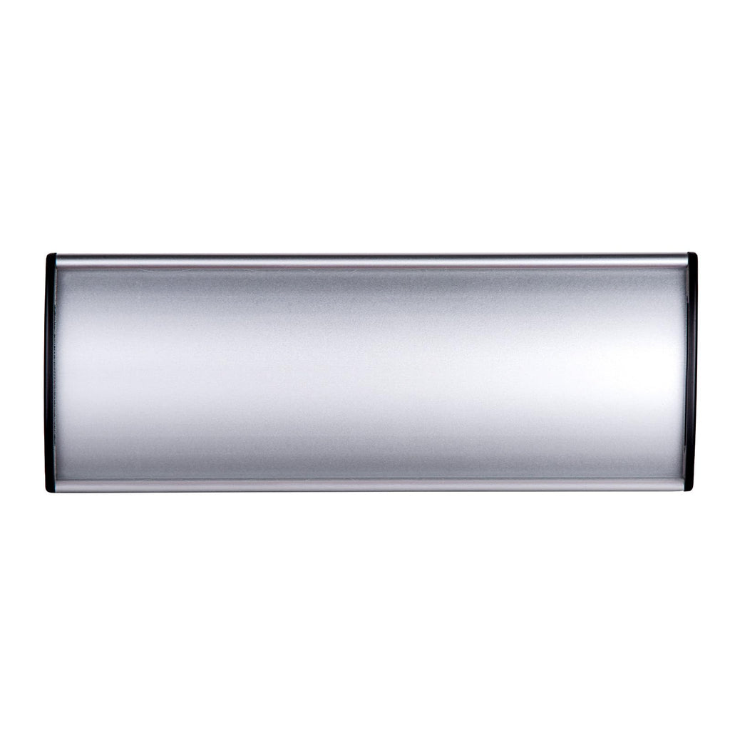 5Pcs Curved Name Plate Holder for Door & Wall - 3" x 8", Silver 3*8 Silver Name plate