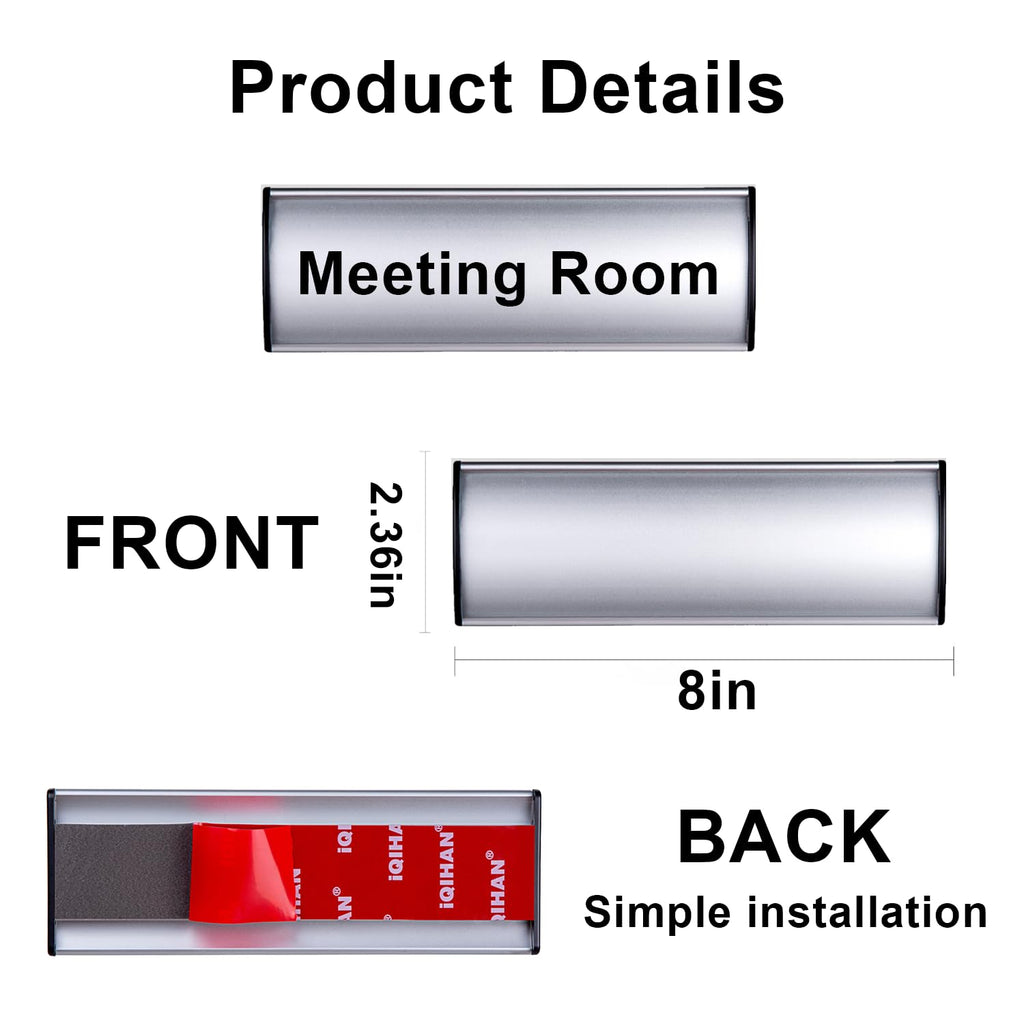 5Pcs Curved NamePlate Holder for Wall or Door 2.36'' x 8'', Silver 2.36*8 Silver Name plate