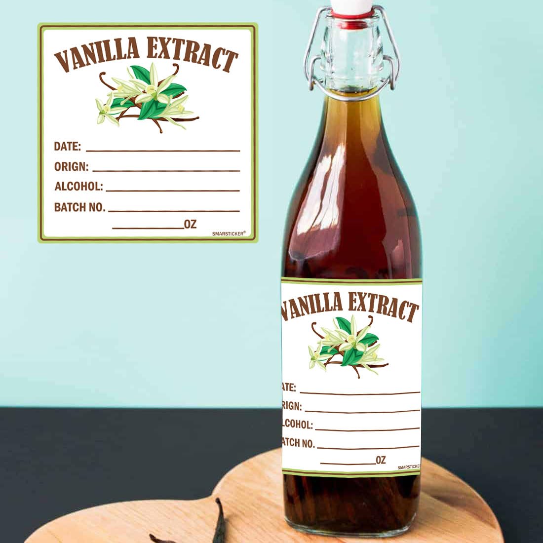 Christmas Vanilla Extract Labels Round Circle Gloss White Labels Homemade Vanilla Stickers for Handcrafted Vanilla Bottles, Gift,Kitchen Pantry,Jar,Organization 250pcs (3 Inch, Color2) 3 Inch