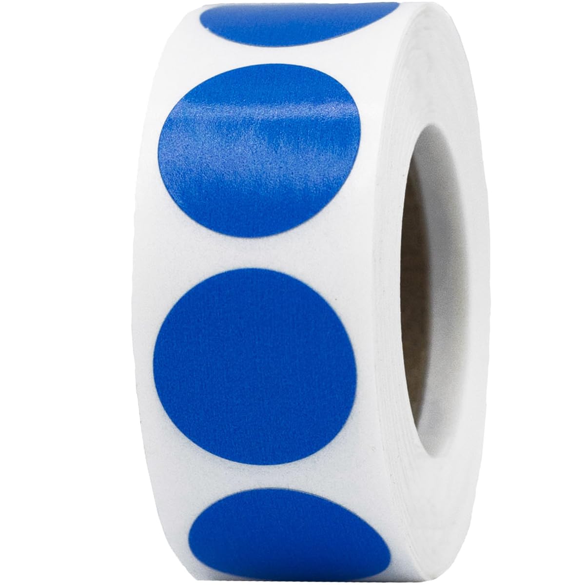 Blue Semi-Gloss Round Stickers, 3/4" Inch, 500 Labels per Roll - Perfect for Color Coding, Inventory Management, and Custom Projects in Offices, Schools, and Homes Blue