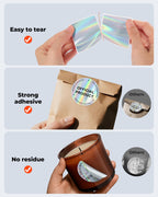 3" Pink Circle Thermal Labels 500 Labels/Roll+Holographic Thermal Labels 400 Sheets/1 Roll