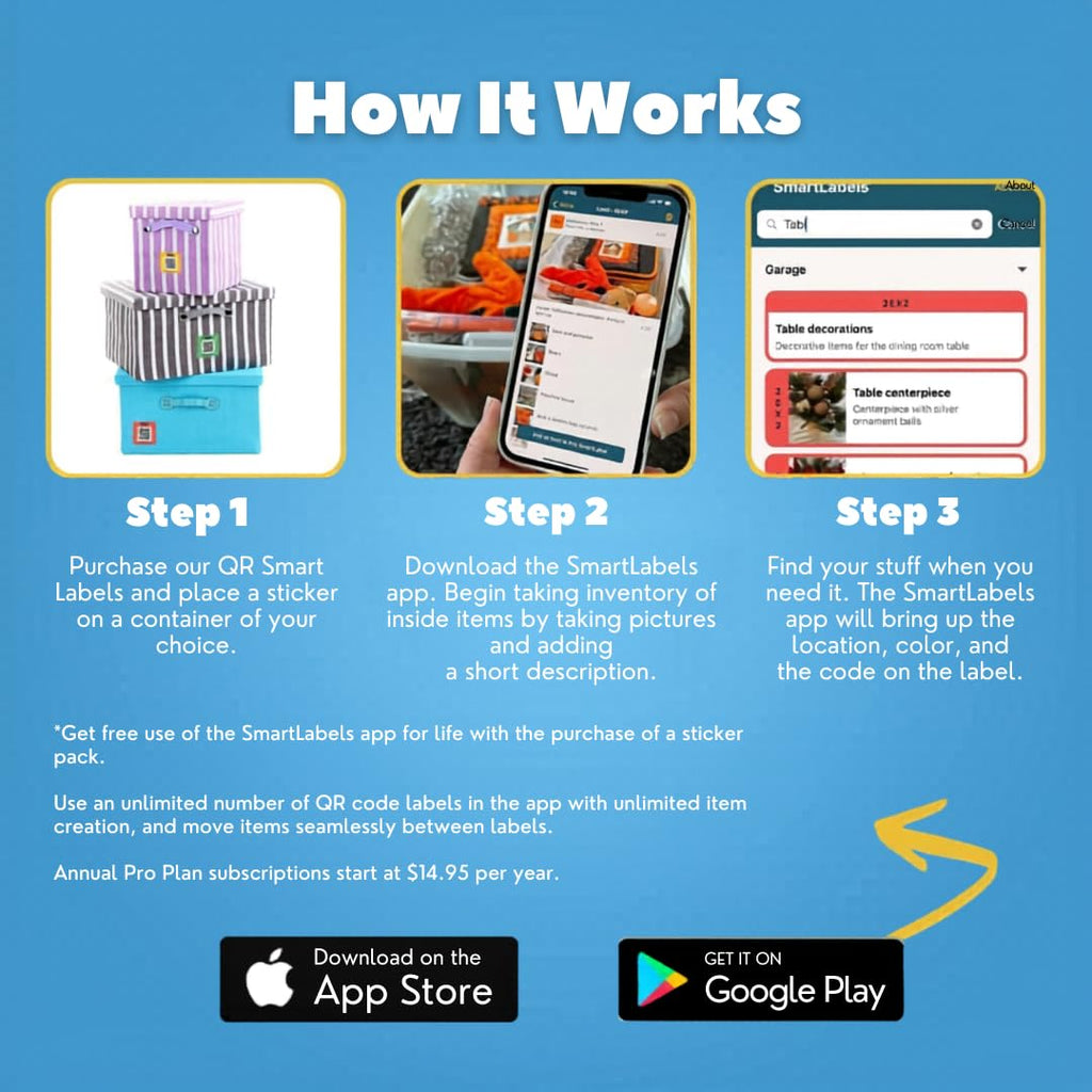 SmartLabels - Mini 1.5" QR Code Labels for Storage, Organization, & Moving