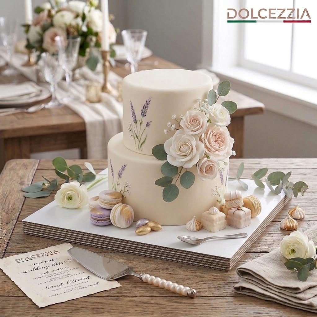 Professional White Square Cake Board, 10x10 Inches, Sturdy Display Base for Baking and Decorating, Pack of 25