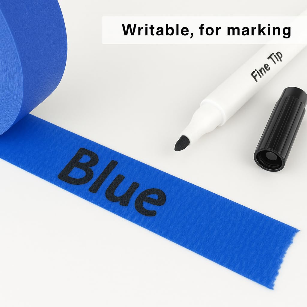 Blue Painters Tape - Masking Tape 2 Inch Wide (1.88" x 90FT) - Multi-Surface, Smart Adhesion, Indoor & Outdoor - 1 Roll Paint Tape for DIY, Labeling, Art, Car (#3910) Blue