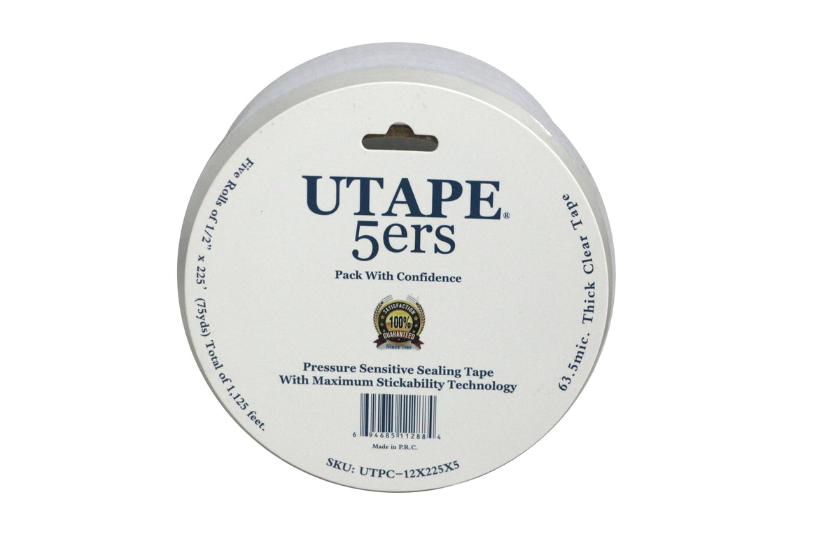 Singles Heavy Duty Clear Tape 1/2 Inch x 75 Yards Long, Packing Shipping Tape Refills Available Packaging Tape for Moving Boxes & Moving Supplies, Clear Office Use Sealing Tape 5 Roll 1/2" x 225'