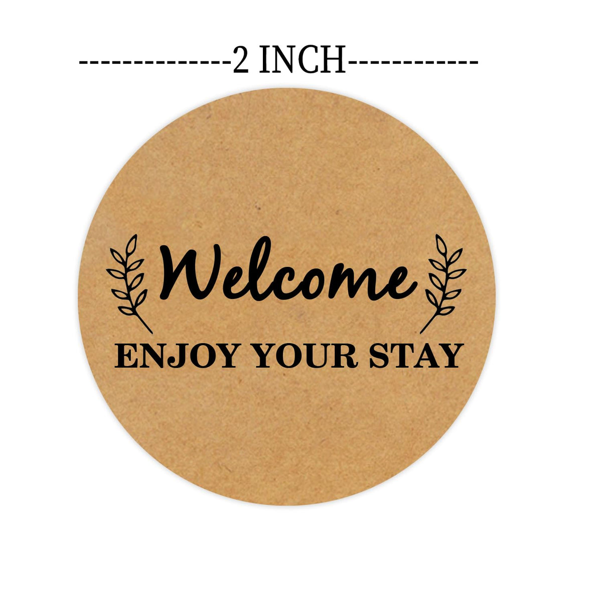 500 PCS Welcome Hotel Guest Kraft Paper Stickers Welcome Enjoy Your Stay Stickers Hotel Key Card Envelope Seals for Welcoming Guests and Decorating (Pack of 2) 2 inches in diameter (Pack of 2)