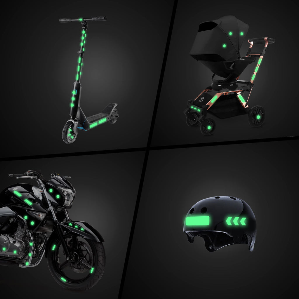 LOOM® Reflective Stickers for Bikes & Helmets | 67pc Brilliant, Green Brilliant-green