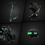 LOOM® Reflective Stickers for Bikes & Helmets | 67pc Brilliant, Green Brilliant-green