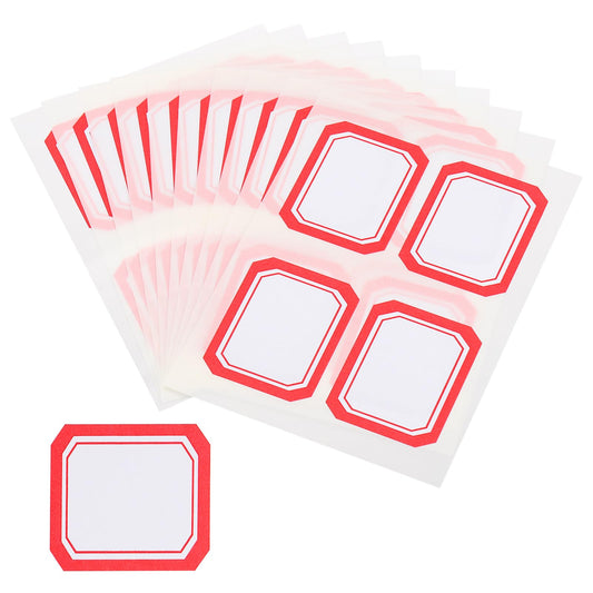 M&G 400 Pcs Name Tag Stickers, Name Labels Stickers Waterproof Adhesive Labels Blank for Stuff-Daycare Supplies Bottle Clothes Fabric Folder Office Camp, 35x45mm, Red White