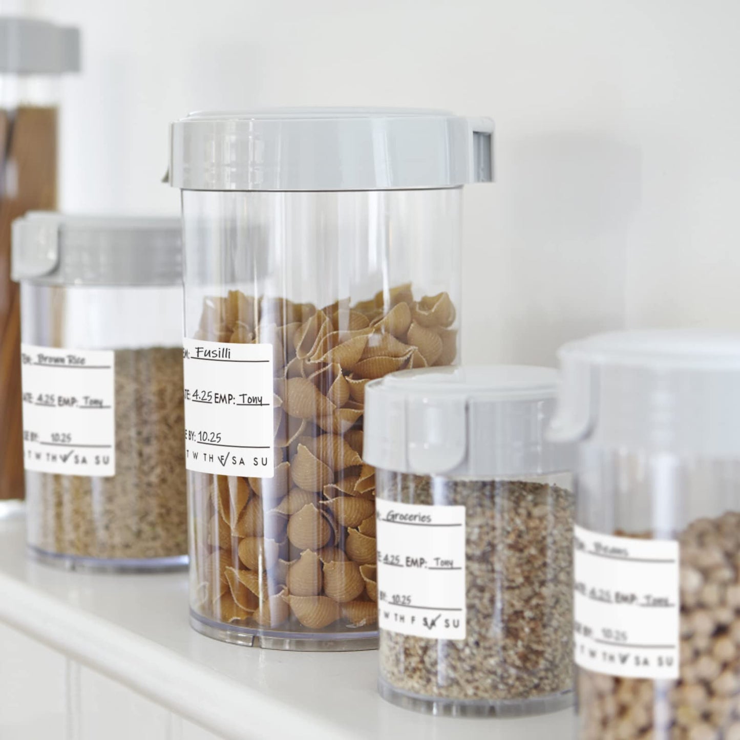 L LIKED 250 Dissolvable Labels 2"x 2" Use by Food Rotation Storage Label，Freezer Label Washable in Dishwasher