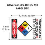 2 Pack 7"x10" Reflective Danger Diesel Fuel No Smoking No Open Flames OSHA Warning Safety Hazard Label 1-2-0 Sign Decal 6 mil Laminated UV Protected ANSI NFPA 704 Placard 123631 7" x 10" Reflective Laminated