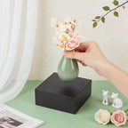 PH PandaHall Pine Wood Display Stand Black Minimalism Jewelry Display Stand Pedestals, Square Risers for Necklace Bracelet Ring Perfume Art Display Sculptures and Miniatures, 4.7x4.7x1.96 inch