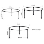 HPC DECOR Set of 3 Black Metal Wire Pizza Pan Riser Stands- Round Pizza Tray Riser Rack - Tabletop Display Racks for Food Platter Tray- Metal Display Stands for Home, Restaurant and Party Black Round Set of 3