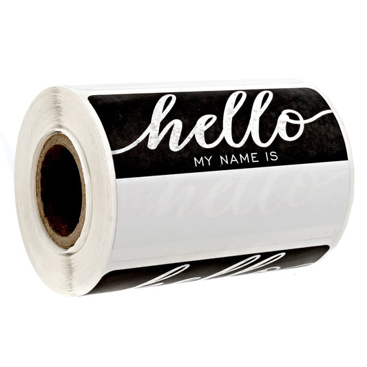 Hello My Name is Chalkboard Style Stickers / 250 Trendy Fill in Name Tag Labels / 3" x 2" Modern Classroom Stickers/Made in The USA Chalkboard Design
