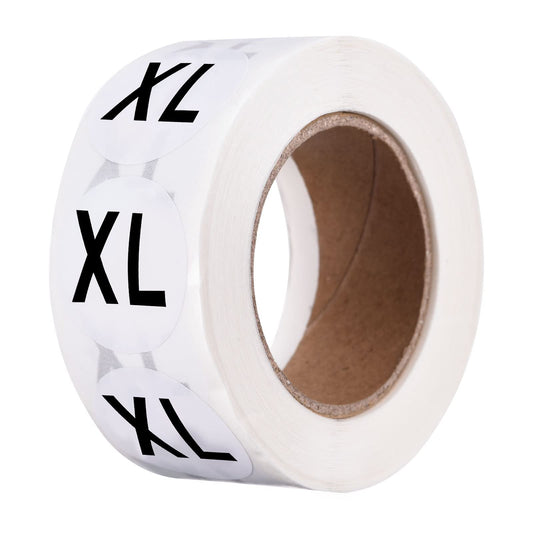 MECCANIXITY Clothing XL Large Size Sticker Label Coding Label 25mm/1inch Dia 1 Roll 500 Round Adhesive Labels for Clothes Apparel
