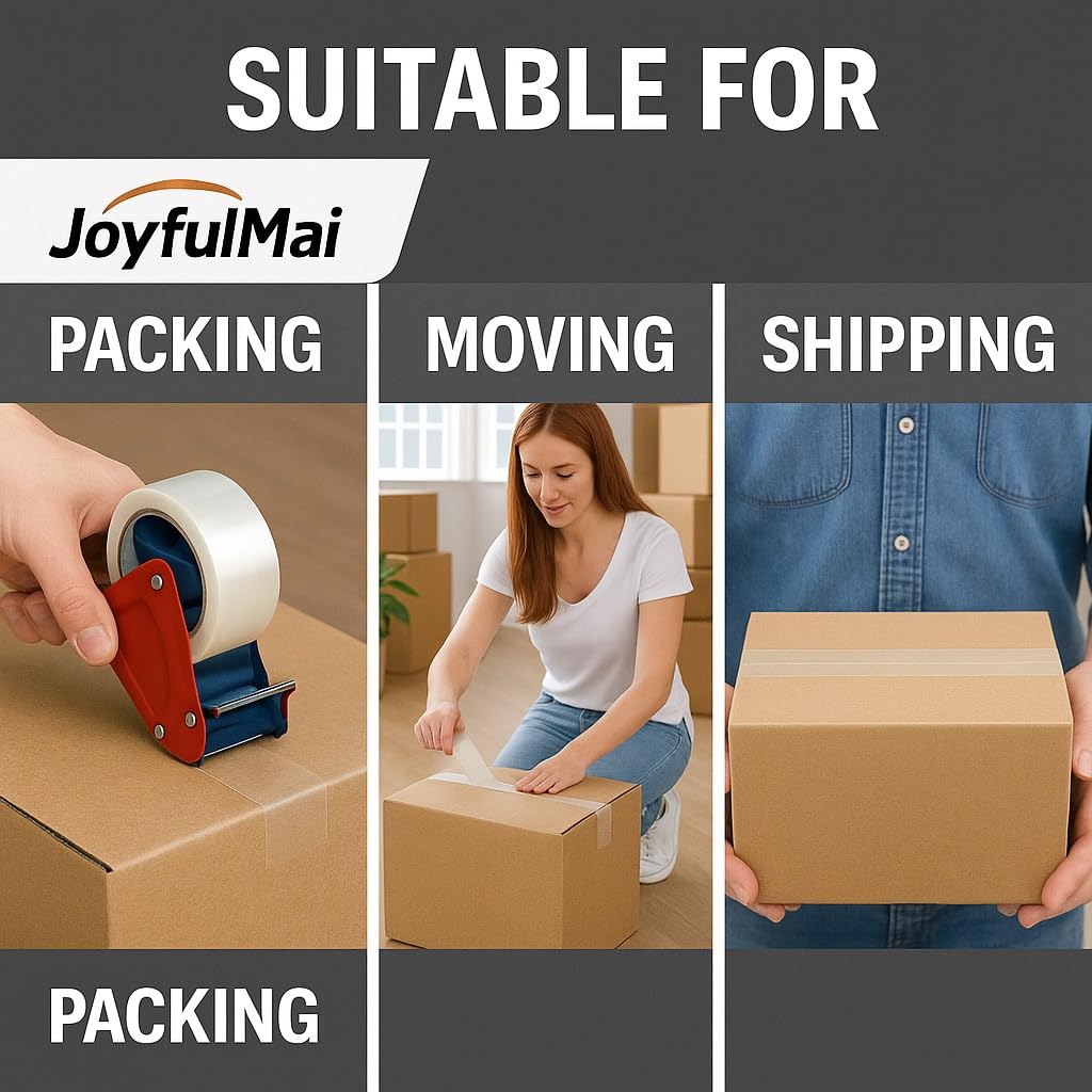 Clear Packing Tape, 6 Rolls 1.88inches Wide, 65 Yards Per Roll, 390 Total Yards Tape for Shipping Packaging Moving Sealing, Thicker Clear Packing Tape, (2.7Mil x 1.88" x 65Yds) 2.7Mil x 1.88" x 65Yds