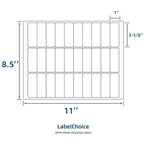 100 Sheets 3000 Pcs 30-up 1" x 2-5/8" Shipping Address FBA Labels for Laser & Inkjet Printers, 30 Up Labels 1 x 2-5/8 on US Letter,30 per Sheet Return Address Stickers, 30 per Page 1x2-5/8-100P
