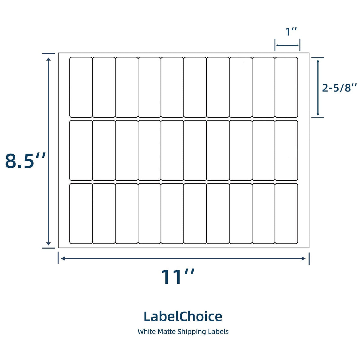 100 Sheets 3000 Pcs 30-up 1" x 2-5/8" Shipping Address FBA Labels for Laser & Inkjet Printers, 30 Up Labels 1 x 2-5/8 on US Letter,30 per Sheet Return Address Stickers, 30 per Page 1x2-5/8-100P