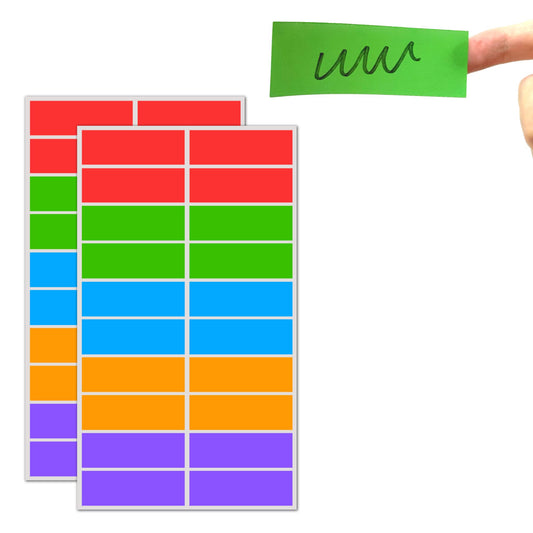 500 Pack, 3" x 1" - Colored Labels Stickers, 5 Colors