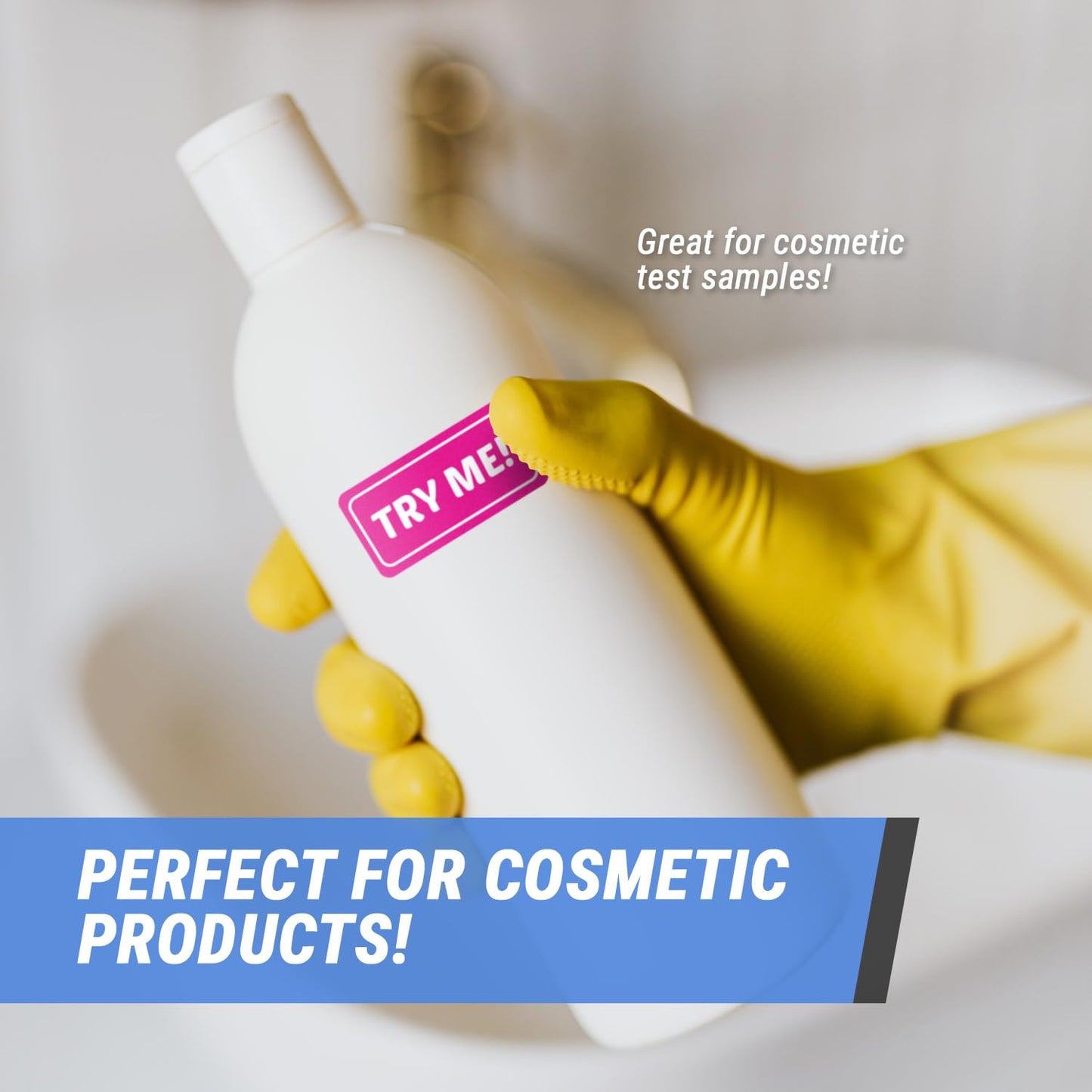 Try Me Stickers (2 x 1 inch, Bright Fluorescent Pink - 300 Labels) Try Me Stickers for Retail, Restaurant, Exhibition & Show, Manufacturing, Production - Strong Adhesive 1 Roll